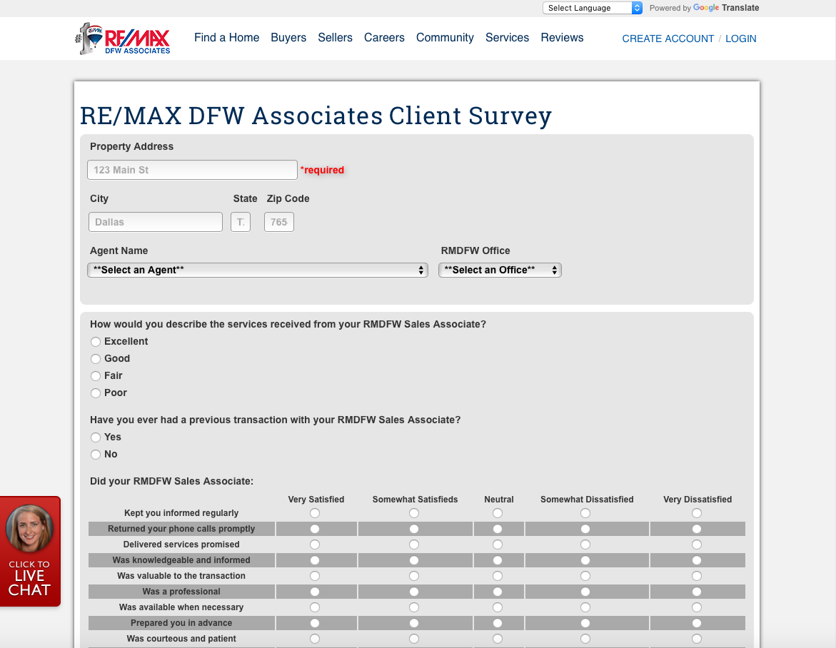 Real Estate Testimonial System Client Survey System For Real Estate