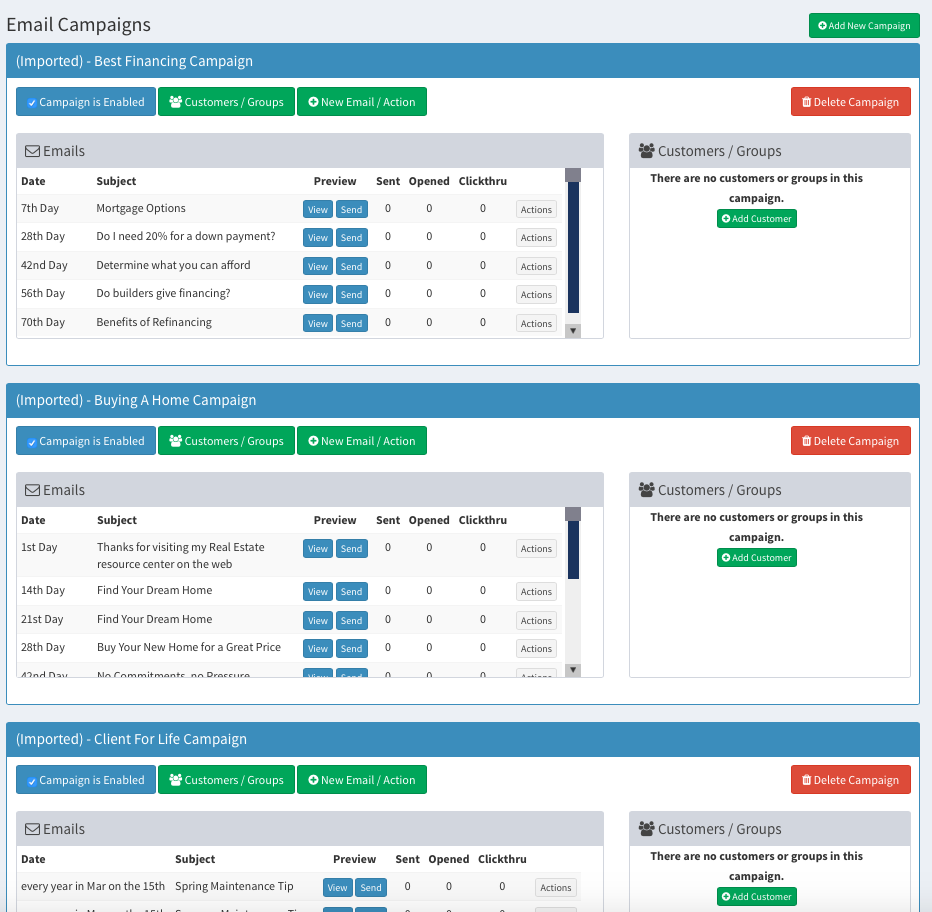 Email Marketing Interface
