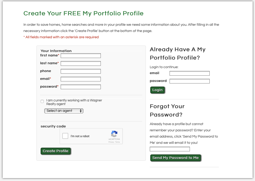 MyPortfolio Integration: Real Estate CRM System My Portfolio Interface